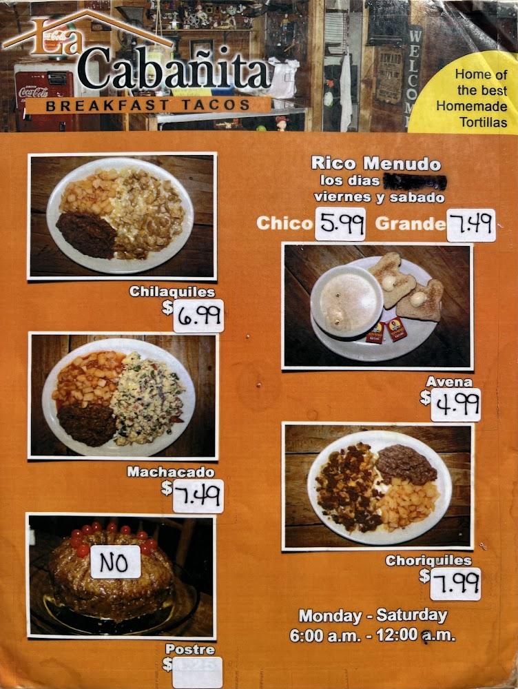 La Cabanita Breakfast Tacos Menu image 3
